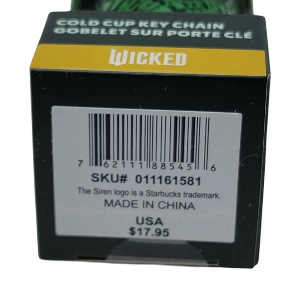 Starbucks Wicked‎ Mini Cold Cup Keychain Ornament Green Prism Emerald City Gift